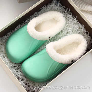 Green comfortable cotton shoes for home